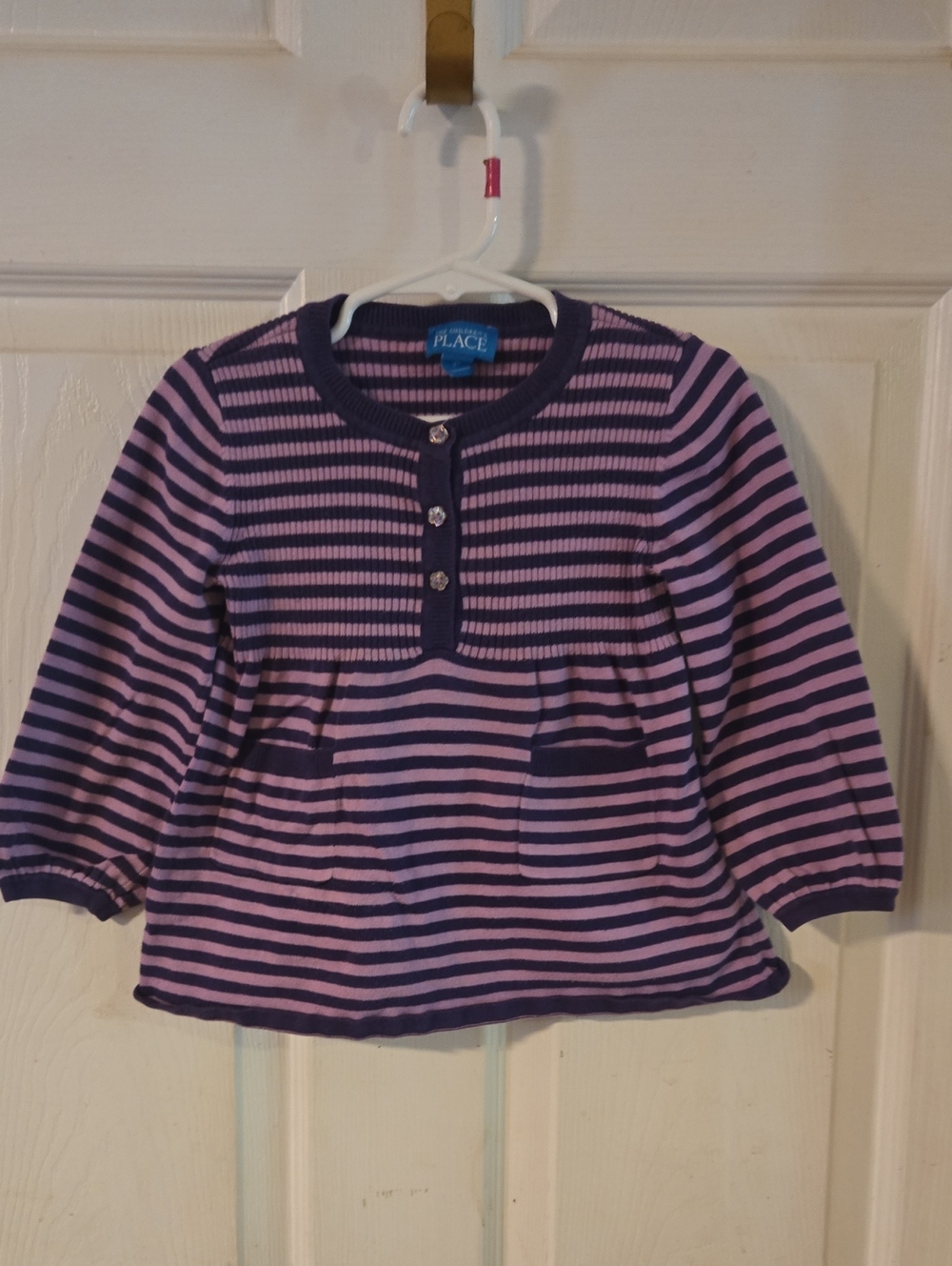 The Children's Place Purple & Pink Striped Long-Sleeve Top